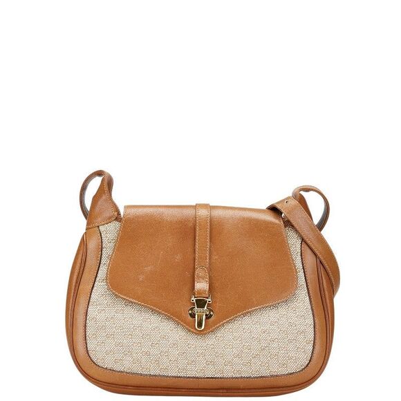 Gucci Old Gucci Canvas Leather Shoulder Bag 50 001 3390 - Picture 1 of 6